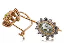Earrings Zircon 14K Rose gold Vintage craft cec026r